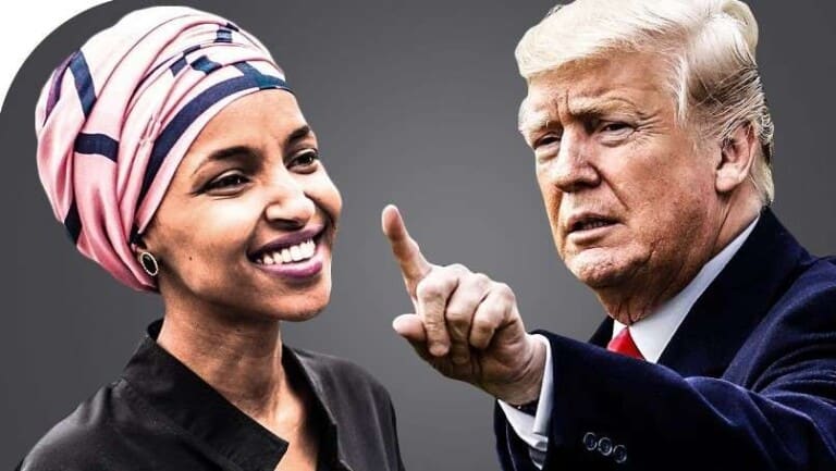 Madaxweyne Trump oo ku jeesjeesay Ilhaan Cumar & Nin taageere u ah oo Dil ugu hanjabay..