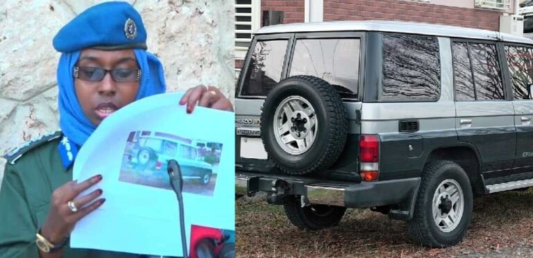 Dood ka dhalatay Sawirka Gaari Qarax sida oo Taliye xigeenka Booliska soo bandhigtay. [Caddeyn]