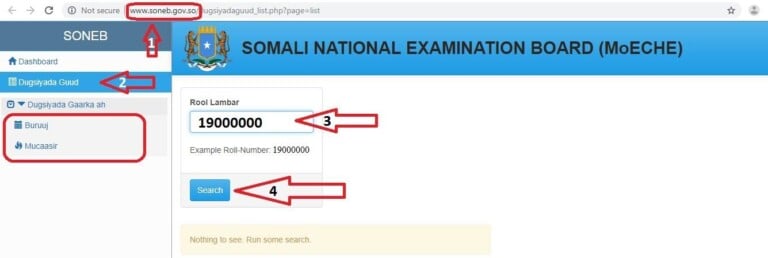 Website-kii Natiijada Imtixaanka Wasaaradda Waxbarashada oo shaqeyn waayey Saacadihii hore..