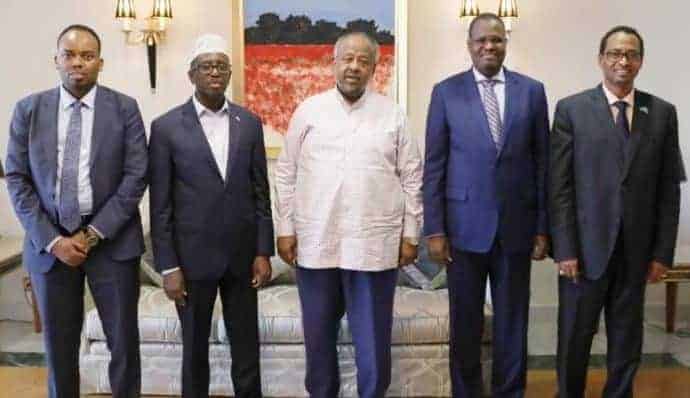 Sheekh Shariif & xubnaha Xisbigiisa oo  Madaxweynaha Jabuuti kala hadlay Doorashada Soomaaliya ee 2020/2021