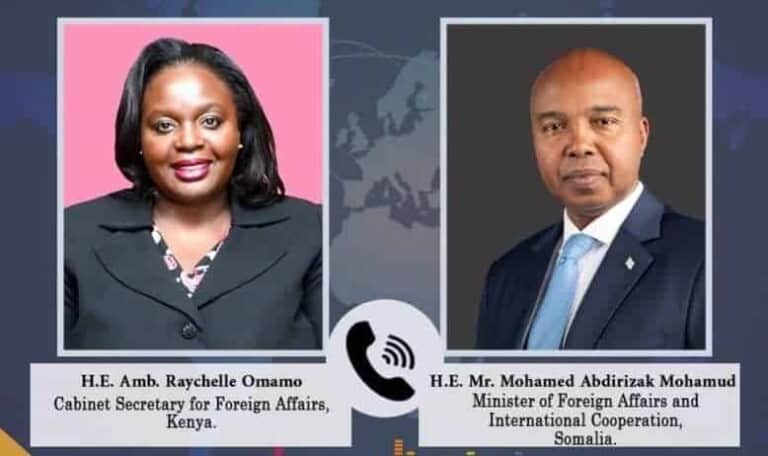 Wasiirada Arrimaha Dibadda Somaliya iyo Kenya wadahadal diiran ku yeeshay Khadka Telefoonka