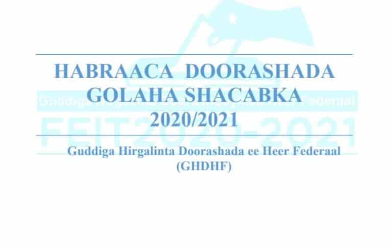 Guddiga Doorashada Federaalka oo soo saaray Habraacii Doorashada Golaha Shacabka (Akhriso Shuruudaha)