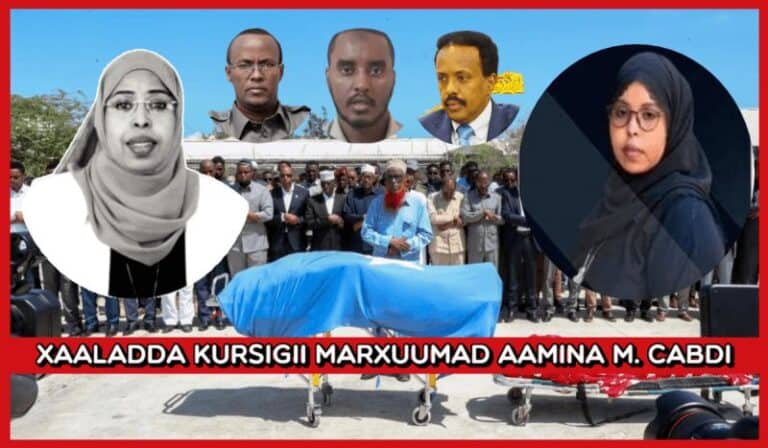 XOG: Kursigii ay ku fadhiday Xildhibaan Marxuum Aamina Max’ed iyo Xaaladda ku wareegsan