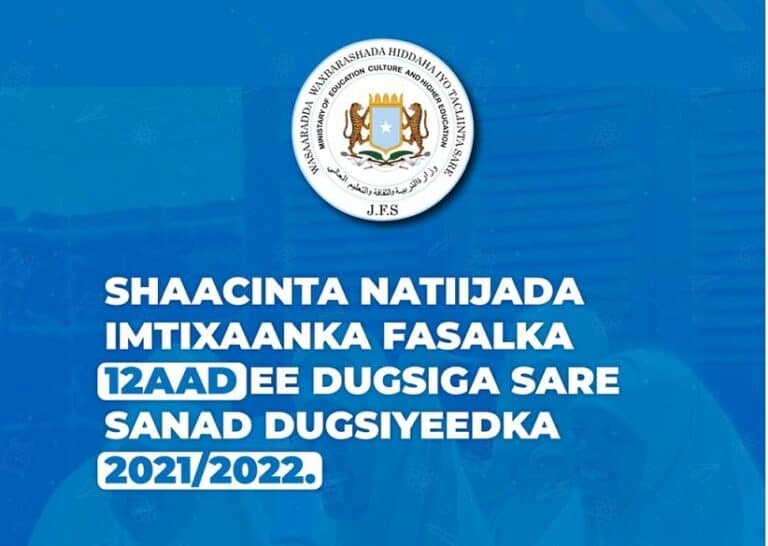 Natiijada Imtixaanka Dowladda ee Dugsiyada Sare oo lagu dhawaaqay (Halka ka fiirso)
